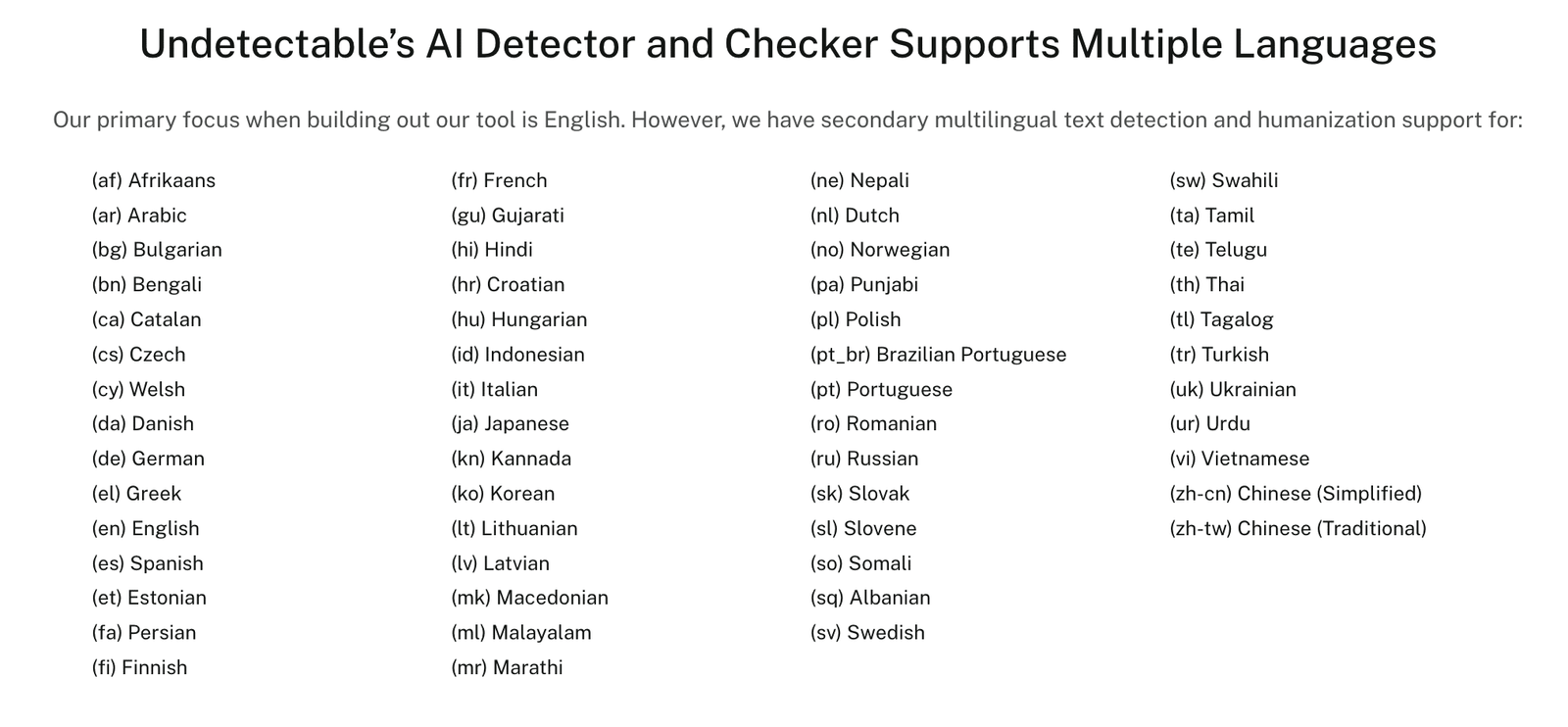 ud language support